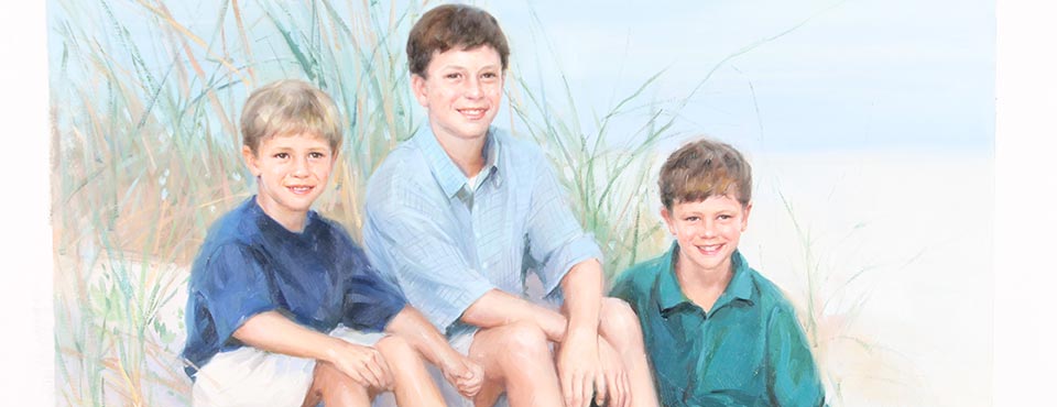 Portrait of three children